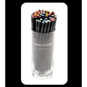 Lápiz premium grafito negro cristal col. surt.