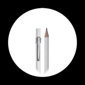 Lápiz premium grafito blanco con clip cromado