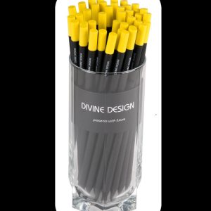 Lápiz premium grafito negro goma encapsulada amarilla