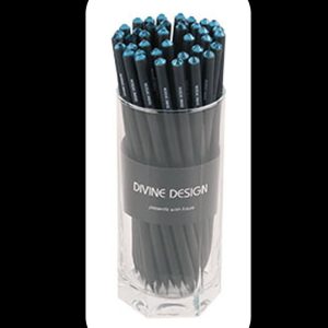 Lápiz premium grafito negro cristal color aquamarine
