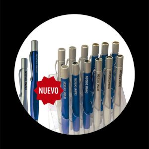 Bolígrafo metal  azul y plata