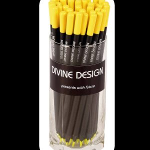 Lápiz tintado negro mina fluor amarilla