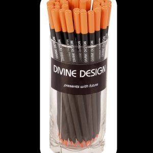 Lápiz tintado negro mina fluor naranja