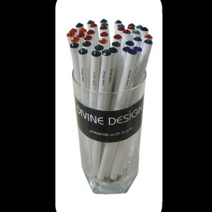 Lápiz premium grafito lacado blanco con cristal