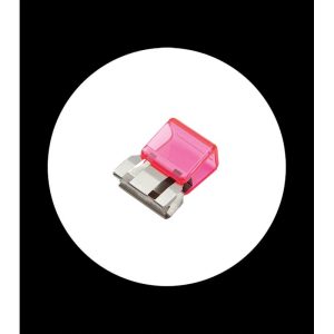 Clix grande de acero y polipropileno rosa