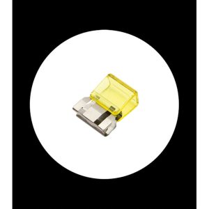 Clix grande de acero y polipropileno amarillo