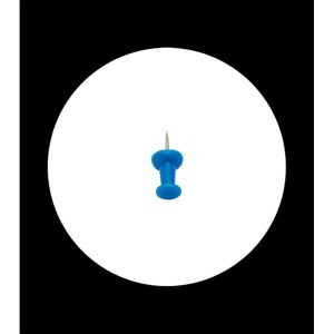 Pins acero y plástico azul