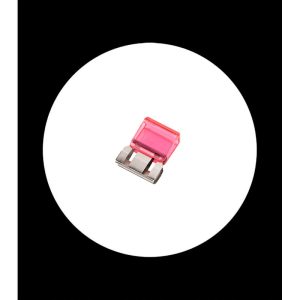 Clix pequeño de acero y polipropileno rosa