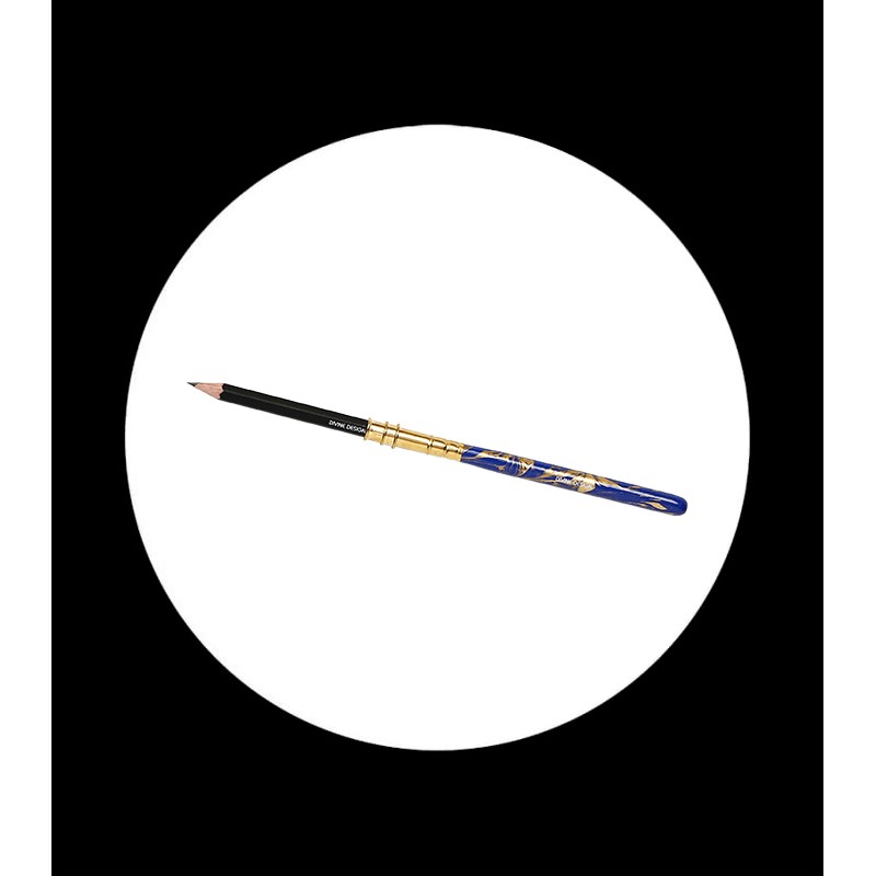 Extensión marmoleada azul y dorado para lápiz - Imagen 2