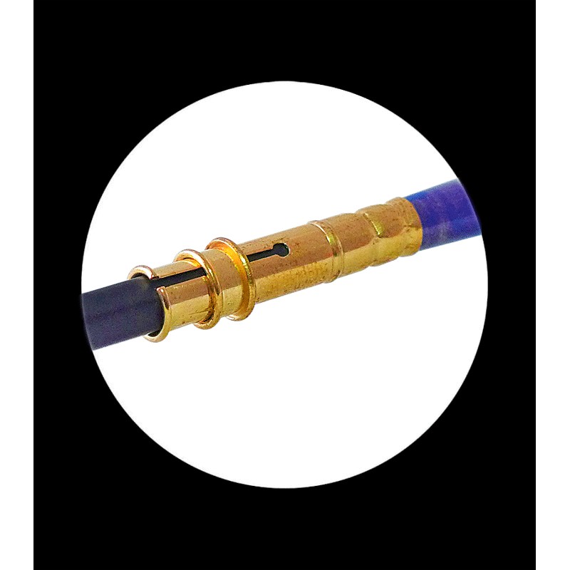 Extensión marmoleada azul y dorado para lápiz - Imagen 3