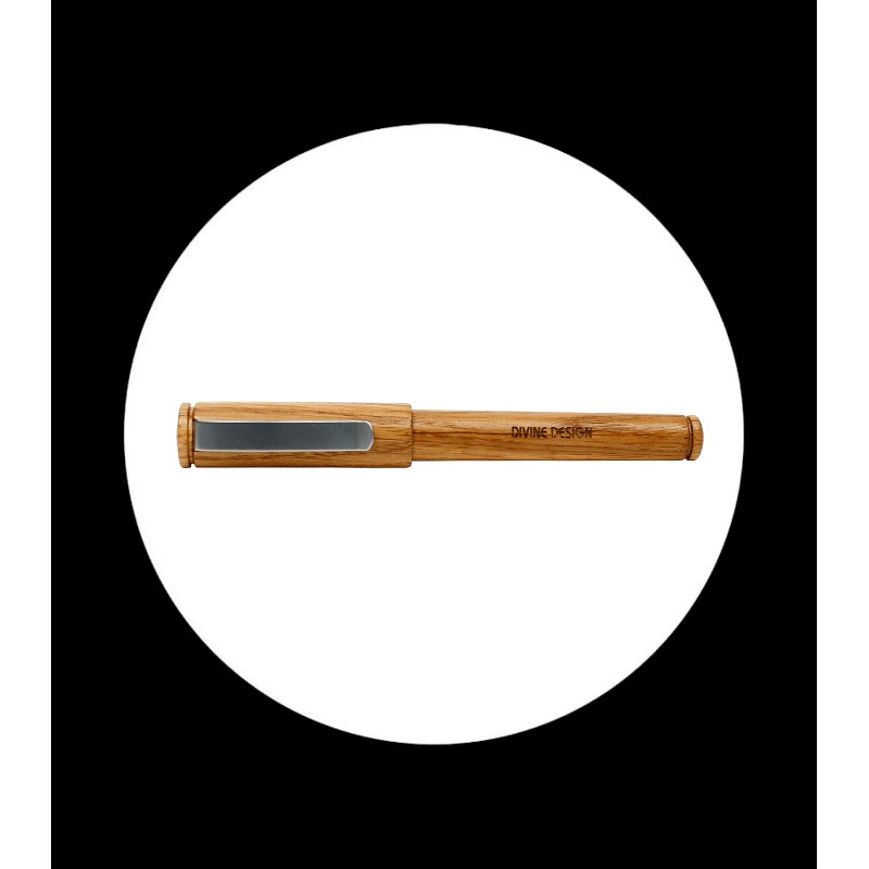 Pluma estilográfica cuerpo de madera de roble - Imagen 2