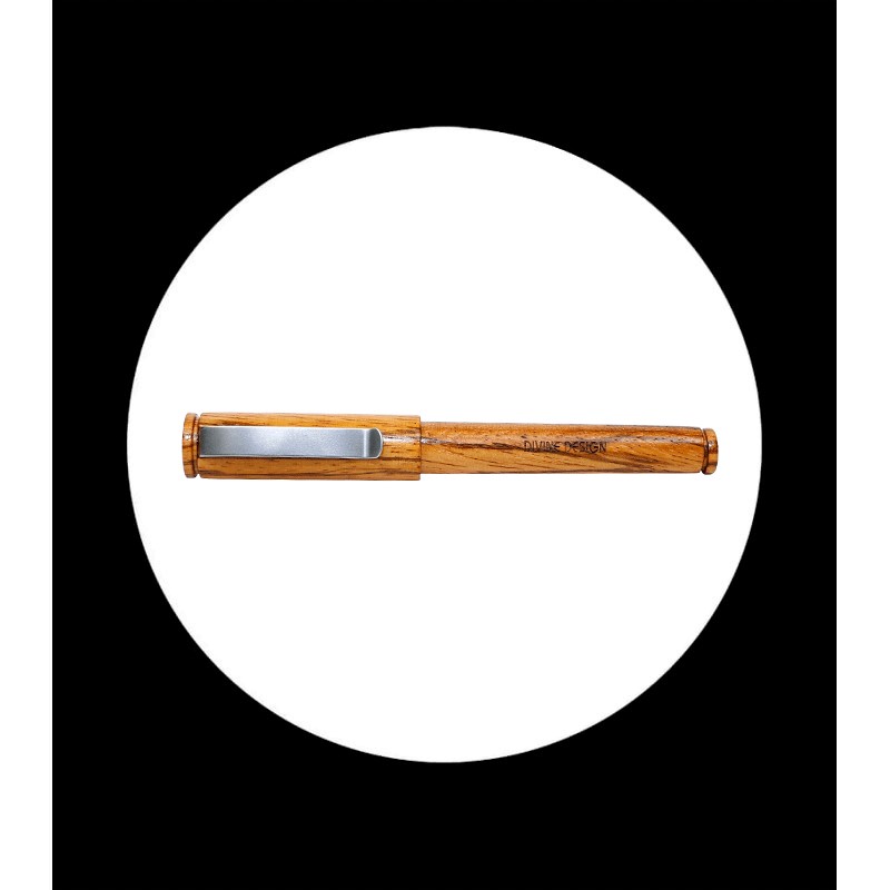 Pluma estilográfica cuerpo de madera de zebrano - Imagen 2