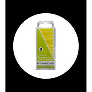 12 standard ink cartridges for fountain pen neon yellow