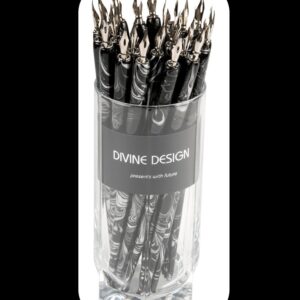 nibholder for calligraphy marbled black-silver