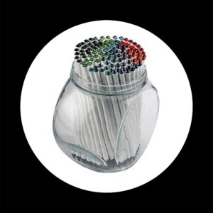 black pencil lacquered white with crystal