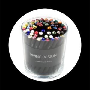 short graphite pencil with crystal assorted col.