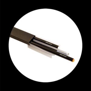 pack 2 black pencils with crystal and ruler 15 cm