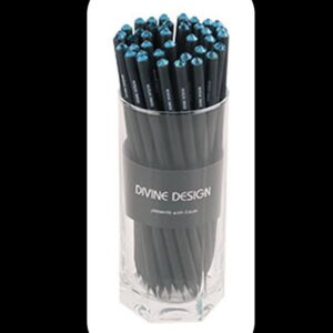 premium graphite black pencil with crystal aquamarine