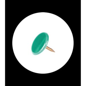 green metal push pin