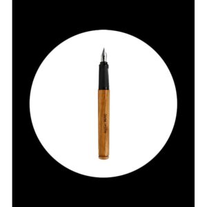 fountain pen made of oak wood in gift box