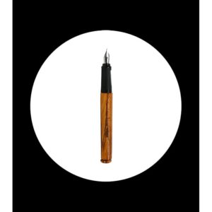 fountain pen made of zebrano wood in gift box